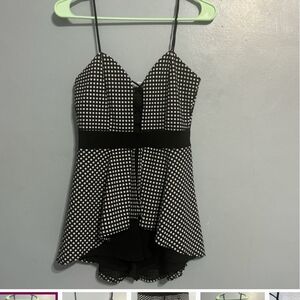 Fashion Nova Black and White Checkered Romper